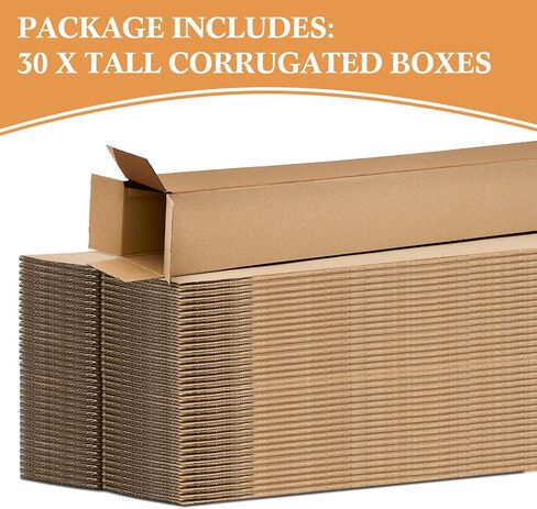 Qilery 30 Pcs Tall Corrugated Boxes Moving Boxes Shipping Boxes Corrugated Packaging Boxes for Golf Club Shipping, Packaging, Moving, Storage Home or Business (4x4x40 Inches) in Saudi Arabia