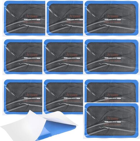 مجموعة رقعة الإطارات من Hromee مقاس 4.5 × 2.9 بوصة، رقع إصلاح ثقب الأنبوب الشعاعي المربع للسيارة والشاحنات والدراجات النارية وأدوات إصلاح الإطارات في حالات الطوارئ 10 قطع in Kuwait