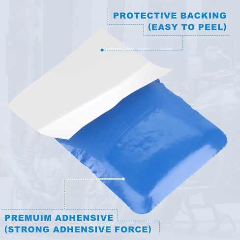 مجموعة رقعة الإطارات من Hromee مقاس 4.5 × 2.9 بوصة، رقع إصلاح ثقب الأنبوب الشعاعي المربع للسيارة والشاحنات والدراجات النارية وأدوات إصلاح الإطارات في حالات الطوارئ 10 قطع in Kuwait