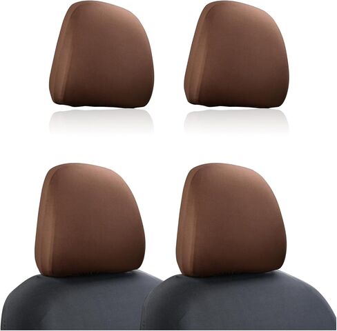 Kewucn 2 PCS Car Seat Head Rest Covers, Protective Fabric Design Auto Headrest Decoration Covers, Soft Head Rest Cover Protector, Universal Vehicle Interior Accessories for Most Cars (Black) in Kuwait