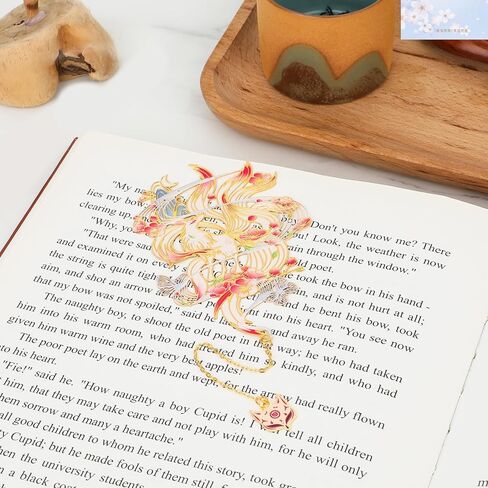 علامات Kitsune المرجعية اللطيفة للكتب المعدنية ذات تسعة ذيل ثعلب نحاسي للقراءة علامة مرجعية نحاسية ذات طابع أسطوري لمحبي الكتب وديدان الكتب وعيد الحب وعيد الأم in Kuwait