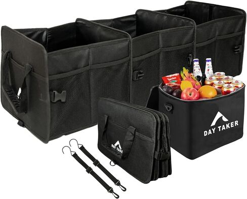 Suv Trunk Organizer with Removable Cooler- Durable & Versatile Car Organizer- Perfect Trunk Organizer for Car w/Ample Storage-4 Compartments Car Storage Organizer w/Cooler Holds Upto 18 Cans in Saudi Arabia