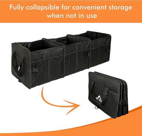 Suv Trunk Organizer with Removable Cooler- Durable & Versatile Car Organizer- Perfect Trunk Organizer for Car w/Ample Storage-4 Compartments Car Storage Organizer w/Cooler Holds Upto 18 Cans in Saudi Arabia