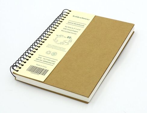 Small Spiral Notebook, 240 Lined Pages, A6 Size Wide Ruled Paper, Recycled Hard Cover in Saudi Arabia
