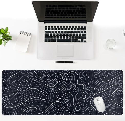 لوحة ماوس ألعاب كبيرة للمكتب، وسادة ماوس طبوغرافية بيضاء لمكتب الألعاب، وسادات ماوس طويلة مقاس XL لوحة مفاتيح لوحة مكتب للكمبيوتر المحمول 31.5 بوصة × 11.8 بوصة in Kuwait