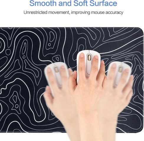 لوحة ماوس ألعاب كبيرة للمكتب، وسادة ماوس طبوغرافية بيضاء لمكتب الألعاب، وسادات ماوس طويلة مقاس XL لوحة مفاتيح لوحة مكتب للكمبيوتر المحمول 31.5 بوصة × 11.8 بوصة in Kuwait