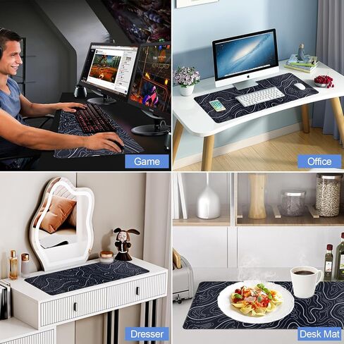 لوحة ماوس ألعاب كبيرة للمكتب، وسادة ماوس طبوغرافية بيضاء لمكتب الألعاب، وسادات ماوس طويلة مقاس XL لوحة مفاتيح لوحة مكتب للكمبيوتر المحمول 31.5 بوصة × 11.8 بوصة in Kuwait