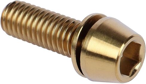 6 قطعة من التيتانيوم M6x16mm 18mm 20mm مسمار رأس سداسي مدبب ألين لتركيب الدراجة (ذهبي، M6x18mm) in Kuwait