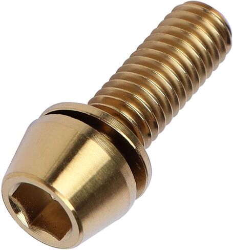 6 قطعة من التيتانيوم M6x16mm 18mm 20mm مسمار رأس سداسي مدبب ألين لتركيب الدراجة (ذهبي، M6x18mm) in Kuwait