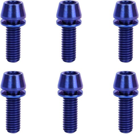 6 قطعة من التيتانيوم M6x16mm 18mm 20mm مسمار رأس سداسي مدبب ألين لتركيب الدراجة (ذهبي، M6x18mm) in Kuwait