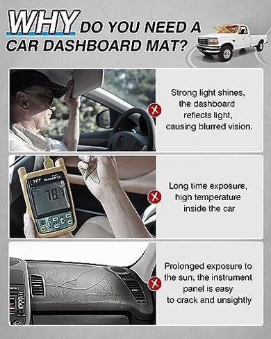 حصير لوحة القيادة Cartist مناسب لـ 1996 1995 1994 1993 1992 Ford F150 F250 F350 ملحقات غطاء لوحة القيادة حصيرة مضادة للانزلاق سجادة واقي من الشمس in Saudi Arabia
