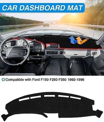 حصير لوحة القيادة Cartist مناسب لـ 1996 1995 1994 1993 1992 Ford F150 F250 F350 ملحقات غطاء لوحة القيادة حصيرة مضادة للانزلاق سجادة واقي من الشمس in Saudi Arabia