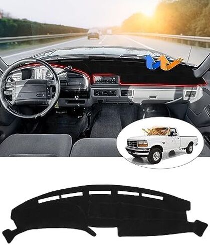 حصير لوحة القيادة Cartist مناسب لـ 1996 1995 1994 1993 1992 Ford F150 F250 F350 ملحقات غطاء لوحة القيادة حصيرة مضادة للانزلاق سجادة واقي من الشمس in Saudi Arabia
