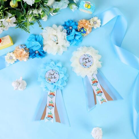مجموعة وشاح الأمومة للسفر والمغامرات باللون الأزرق من JOYMEMO - حزام البطن أثناء السفر ودبابيس للأم تو بي والأب تو بي، مستلزمات الحفلات للوالدين الجدد أثناء الحمل in Saudi Arabia