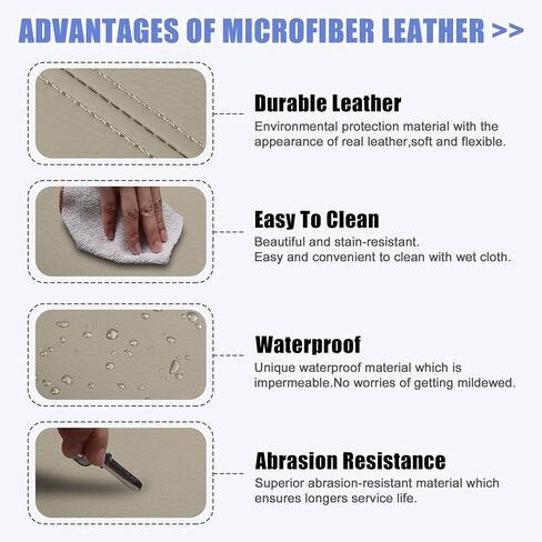 X AUTOHAUX Pair Car Center Console Lid Armrest Seat Box Cover Protector Replacement Microfiber Leather for Acura MDX 2007-2013 Beige in Saudi Arabia