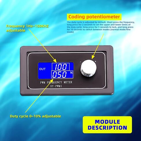 2Pack DC 3.3V-30V Adjustable Output 1Hz-150kHz PWM Pulse Frequency Duty Cycle Square Wave Signal Generator Module XY-PWM Signal in Kuwait