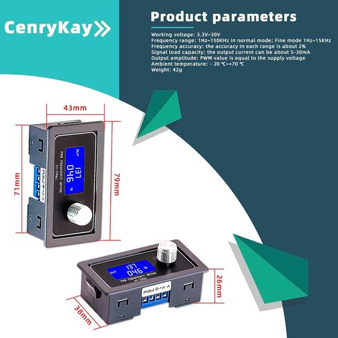 2Pack DC 3.3V-30V Adjustable Output 1Hz-150kHz PWM Pulse Frequency Duty Cycle Square Wave Signal Generator Module XY-PWM Signal in Kuwait