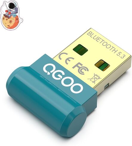 محول بلوتوث USB للكمبيوتر الشخصي - QGOO Bluetooth Dongle 5.3 EDR، مستقبل بلوتوث لاسلكي للكمبيوتر المكتبي والكمبيوتر المحمول بلوتوث Windows 8.1/10/11 (أخضر-127) in Saudi Arabia