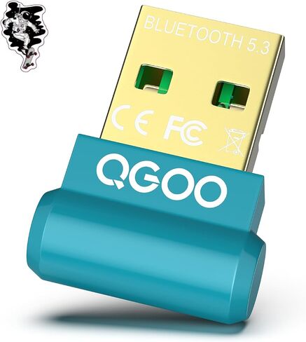 محول بلوتوث USB للكمبيوتر الشخصي - QGOO Bluetooth Dongle 5.3 EDR، مستقبل بلوتوث لاسلكي للكمبيوتر المكتبي والكمبيوتر المحمول بلوتوث Windows 8.1/10/11 (green-109) in Saudi Arabia