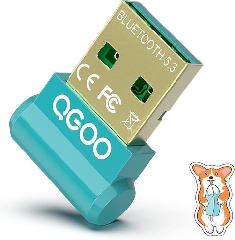 محول بلوتوث USB للكمبيوتر الشخصي - QGOO Bluetooth Dongle 5.3 EDR، مستقبل بلوتوث لاسلكي للكمبيوتر المكتبي والكمبيوتر المحمول بلوتوث Windows 8.1/10/11 (green-239) in Saudi Arabia
