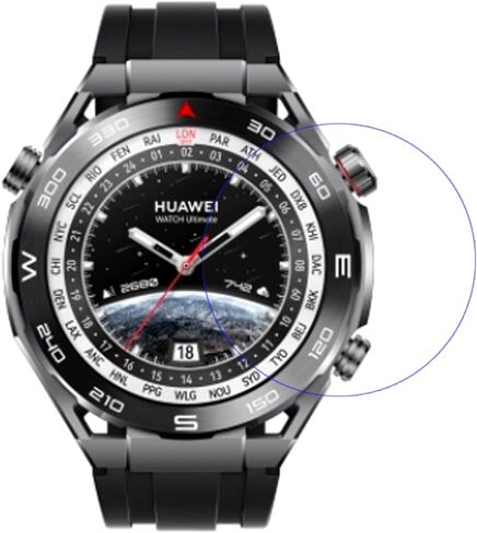 واقي شاشة من الزجاج المقوى متوافق مع ساعة Huawei Watch Ultimate، واقي 0.33 ملم مضاد للخدش للساعة الذكية in Saudi Arabia