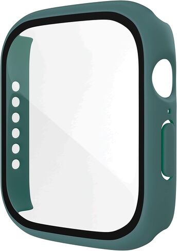 2 Pack Hard PC Case with Tempered Glass Screen Protector Compatible with Apple Watch Series 7 45mm Case, Ultra-Thin Scratch Resistant Overall Protective Cover for iWatch Men Women, Blue in Kuwait