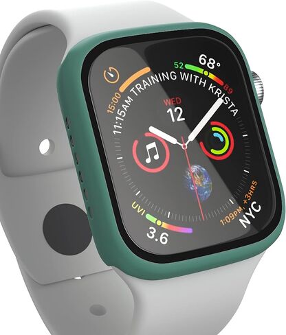 2 Pack Hard PC Case with Tempered Glass Screen Protector Compatible with Apple Watch Series 7 45mm Case, Ultra-Thin Scratch Resistant Overall Protective Cover for iWatch Men Women, Blue in Kuwait