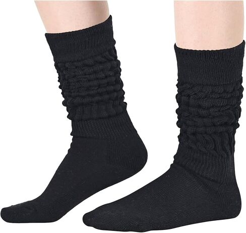 جوارب Zmart Slouch للنساء جوارب Scrunch للفتيات، جوارب سوداء بيضاء في الثمانينيات، جوارب سميكة رمادية in Saudi Arabia