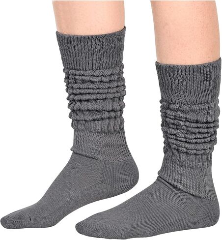 جوارب Zmart Slouch للنساء جوارب Scrunch للفتيات، جوارب سوداء بيضاء في الثمانينيات، جوارب سميكة رمادية in Saudi Arabia