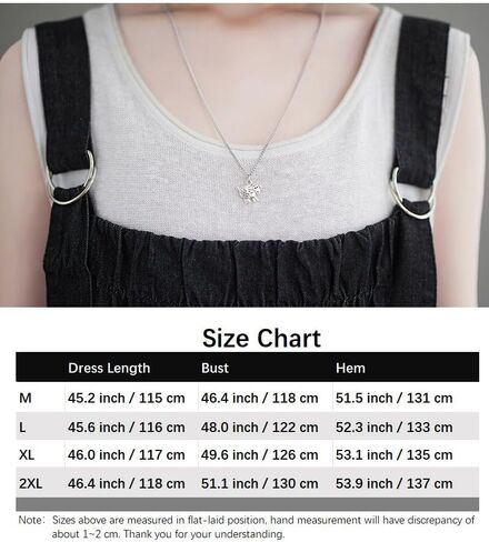 Denim Jumper Dress for Women Loose Version Baggy Style Maxi Length Adjustable Straps Wide Hemline in Kuwait