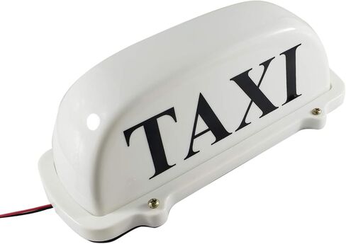 1PC White Shell 12V LED Magnetic Taxi Light Waterproof LED Roof Sign Taxi Dome Light with 3 Meter Power Plug Line (LED Colour: Blue) in Kuwait