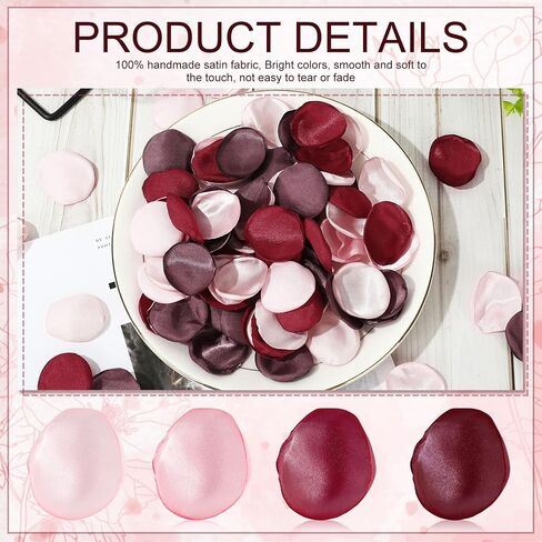 AnyDesign 600Pcs Silk Rose Blush Pink Flower Petals Artificial Scatter Flowers for Bridal Shower Romantic Night Wedding Aisle Table Centerpieces Decorations in Saudi Arabia