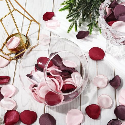 AnyDesign 600Pcs Silk Rose Blush Pink Flower Petals Artificial Scatter Flowers for Bridal Shower Romantic Night Wedding Aisle Table Centerpieces Decorations in Saudi Arabia