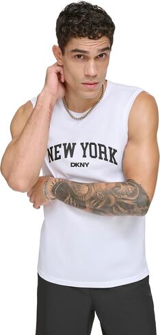 DKNY Men's Sleeveless Quick Dry 40+ Protection UPF Top in Saudi Arabia