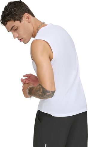 DKNY Men's Sleeveless Quick Dry 40+ Protection UPF Top in Saudi Arabia
