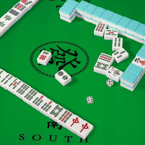 Mahjong Mat, Anti Slip and Noise Reduction Table Cover for Mahjong, Poker, Card Games, Board Games, Slip Resistant Mat(Green) (100cm（39.37in）) in Kuwait