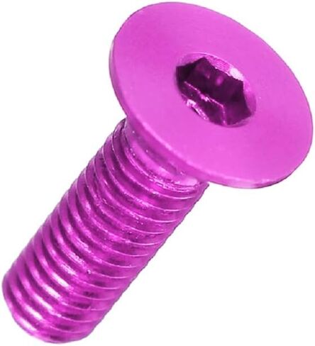20pcs M3 Flat Screws 7075 Aluminum Alloy Allen Screws Hex Socket Flat Head Cap Screws (Purple, 10mm) in Saudi Arabia