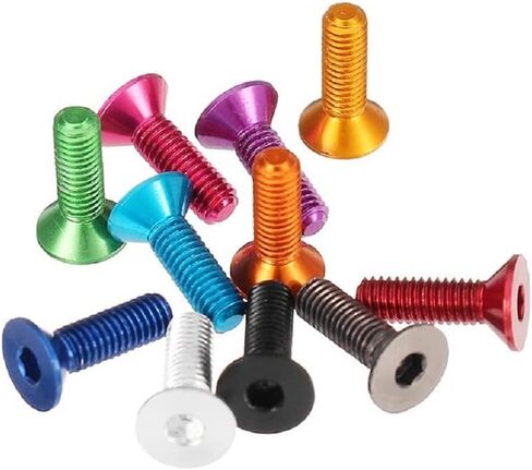 20pcs M3 Flat Screws 7075 Aluminum Alloy Allen Screws Hex Socket Flat Head Cap Screws (Purple, 10mm) in Saudi Arabia