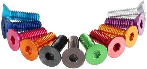 20pcs M3 Flat Screws 7075 Aluminum Alloy Allen Screws Hex Socket Flat Head Cap Screws (Purple, 10mm) in Saudi Arabia