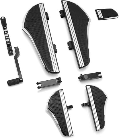 Defiance floorboards for Harley Touring street glide FLHX FLT FLHR FLHXS FLHTCUTG chromed rear footboards and Heel Toe Shift Levers (Chromed) in Saudi Arabia