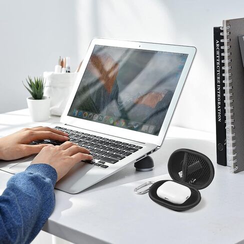 حافظة سماعات الأذن، حافظة AirPods Pro الجيل الثاني /3/2/1، حقيبة حمل محمولة، حقيبة تخزين صغيرة، منظم ملحقات سماعات الأذن، غطاء صلب مقاوم للصدمات من مادة EVA مع مشبك حلقة تسلق (أسود) in Saudi Arabia