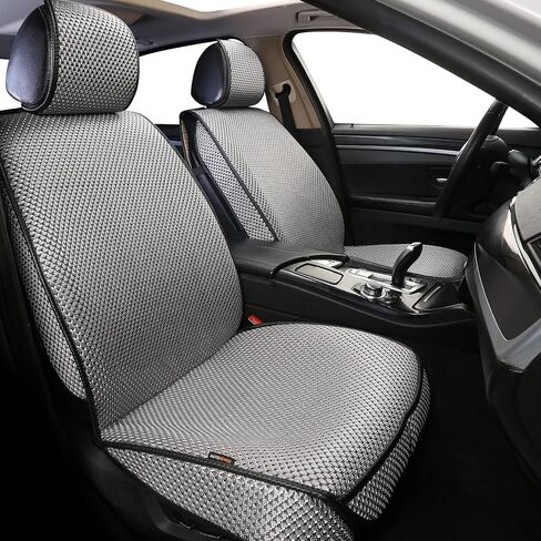 Auto Newer 2PCS Luxury Breathable Car Seat Cover,Front Car Seat Protector, Fit Four Seasons of Universal Automotive Vehicle Cushion Cover, Compatible with 90% Cars,SUV,Trucks (Black,Front Seats) in Saudi Arabia