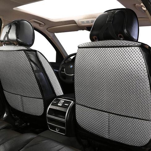 Auto Newer 2PCS Luxury Breathable Car Seat Cover,Front Car Seat Protector, Fit Four Seasons of Universal Automotive Vehicle Cushion Cover, Compatible with 90% Cars,SUV,Trucks (Black,Front Seats) in Saudi Arabia