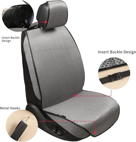 Auto Newer 2PCS Luxury Breathable Car Seat Cover,Front Car Seat Protector, Fit Four Seasons of Universal Automotive Vehicle Cushion Cover, Compatible with 90% Cars,SUV,Trucks (Black,Front Seats) in Saudi Arabia