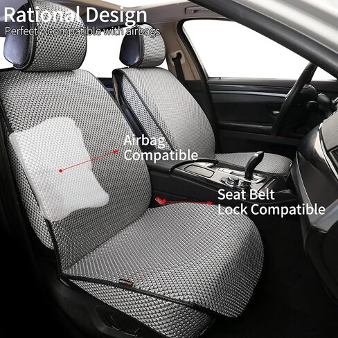 Auto Newer 2PCS Luxury Breathable Car Seat Cover,Front Car Seat Protector, Fit Four Seasons of Universal Automotive Vehicle Cushion Cover, Compatible with 90% Cars,SUV,Trucks (Black,Front Seats) in Saudi Arabia