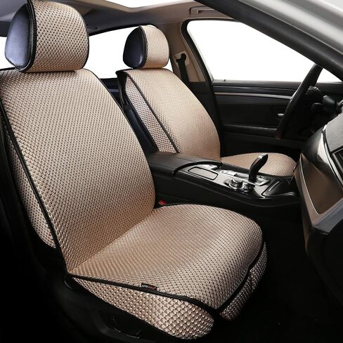 Auto Newer 2PCS Luxury Breathable Car Seat Cover,Front Car Seat Protector, Fit Four Seasons of Universal Automotive Vehicle Cushion Cover, Compatible with 90% Cars,SUV,Trucks (Black,Front Seats) in Saudi Arabia