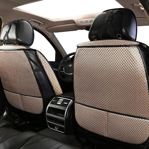 Auto Newer 2PCS Luxury Breathable Car Seat Cover,Front Car Seat Protector, Fit Four Seasons of Universal Automotive Vehicle Cushion Cover, Compatible with 90% Cars,SUV,Trucks (Black,Front Seats) in Saudi Arabia