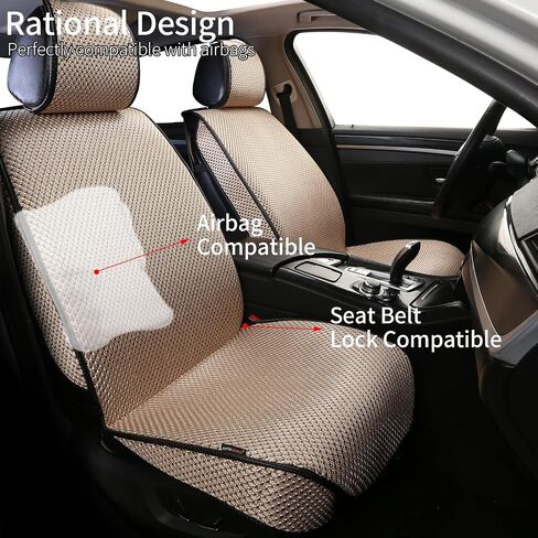 Auto Newer 2PCS Luxury Breathable Car Seat Cover,Front Car Seat Protector, Fit Four Seasons of Universal Automotive Vehicle Cushion Cover, Compatible with 90% Cars,SUV,Trucks (Black,Front Seats) in Saudi Arabia