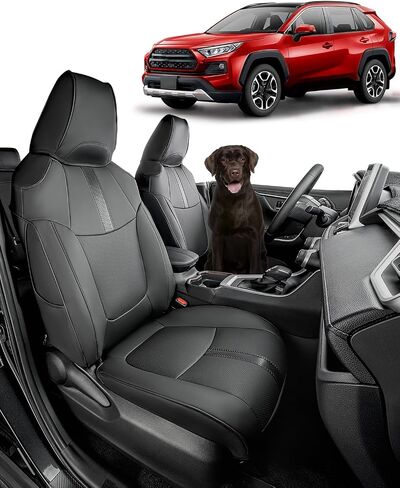 غطاء مقعد تغطية كاملة من Weather Liner لسيارة Toyota RAV4 Custom Fit 2019 2020 2021 2022 2023 2024 LE XLE Limited (AWD) XLE Premium (ليس للهجين) مجموعة ملحقات السيارة الداخلية الجلدية لـ RAV 4 in Saudi Arabia
