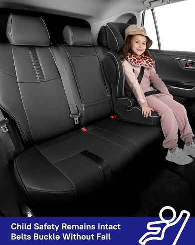 غطاء مقعد تغطية كاملة من Weather Liner لسيارة Toyota RAV4 Custom Fit 2019 2020 2021 2022 2023 2024 LE XLE Limited (AWD) XLE Premium (ليس للهجين) مجموعة ملحقات السيارة الداخلية الجلدية لـ RAV 4 in Saudi Arabia